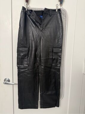 Apt. 9 Black Wide-Leg Faux Leather Cargo Pants